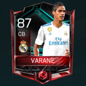 Raphaël Varane 87 OVR Fifa Mobile La Liga Rivalries Player