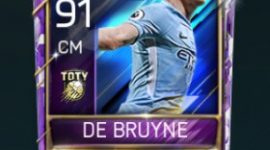 Kevin De Bruyne 91 OVR Fifa Mobile TOTY Player