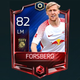Emil Forsberg 82 OVR Fifa Mobile TOTY Player