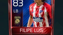 Filipe Luís 83 OVR Fifa Mobile TOTY Player