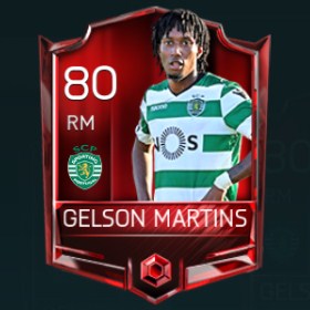 Gelson Martins 80 OVR Fifa Mobile Base Elite Player