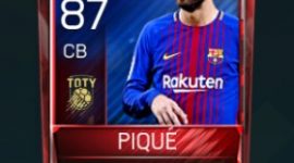 Gerard Piqué 87 OVR Fifa Mobile TOTY Player