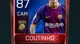 Philippe Coutinho 87 OVR Fifa Mobile TOTY Player