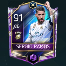 Sergio Ramos 91 OVR Fifa Mobile TOTY Player