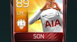 Heung Min Son 89 OVR Fifa Mobile 18 TOTW March 2018 Week 1 Player