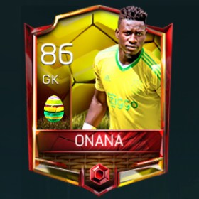 André Onana 86 OVR Fifa Mobile 18 Easter Player - Yellow Edition Player