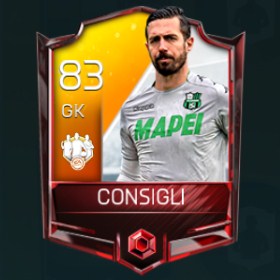 Andrea Consigli 83 OVR Fifa Mobile 18 TOTW April 2018 Week 1 Player
