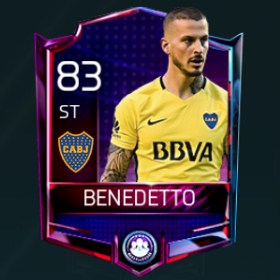 Darío Benedetto 83 OVR Fifa Mobile 18 Squad Building Challenger Player