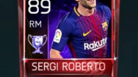 Sergi Roberto 89 OVR Fifa Mobile 18 Euro Stars Player