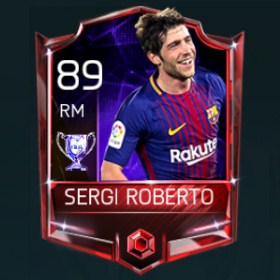 Sergi Roberto 89 OVR Fifa Mobile 18 Euro Stars Player