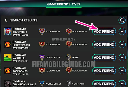 Add Friends after Searching