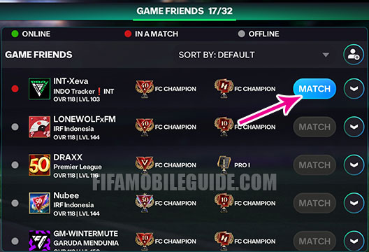 Play Match vs Online Friends