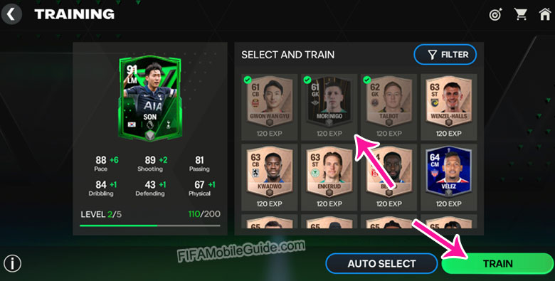 EA Sports FC Mobile 24 Training Process