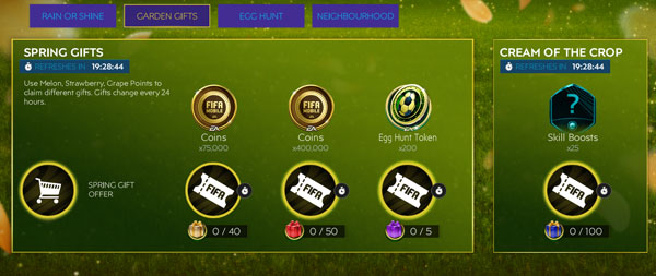 FIFA Mobile 21 Spring Break 4 Seasons Gifts