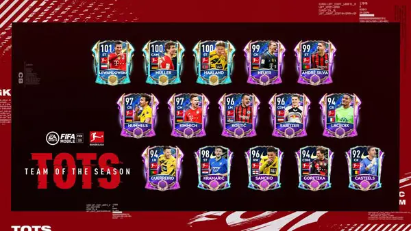 FIFA Mobile 21 Bundesliga TOTS Players