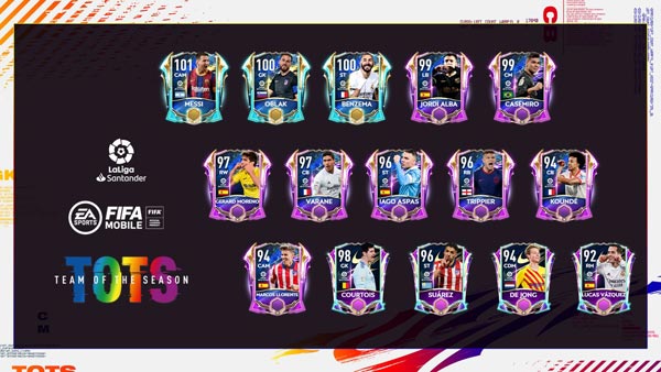 FIFA Mobile 21 LaLiga TOTS Players