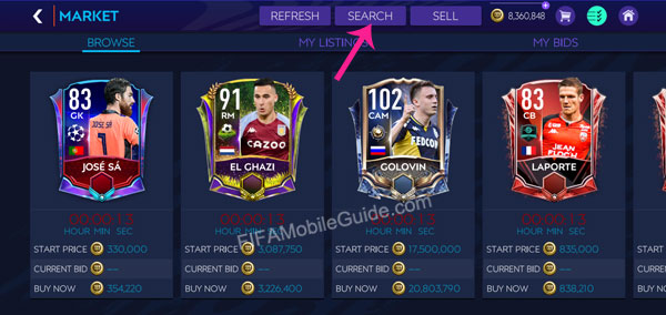 How to Buy Players in the Market (Step 1)