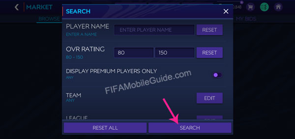 How to Buy Players in the Market (Step 2)