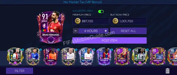 How to Sell Players in the Market (Step 2)