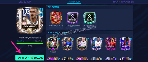 Step 3 to use rank shards in FIFA Mobile