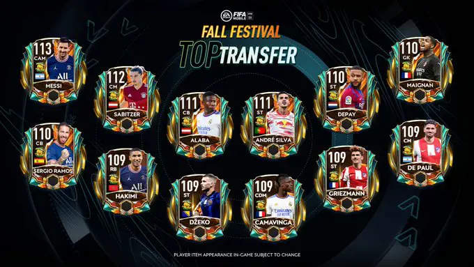 FIFA Mobile 21 Fall Festival Top Transfer Players