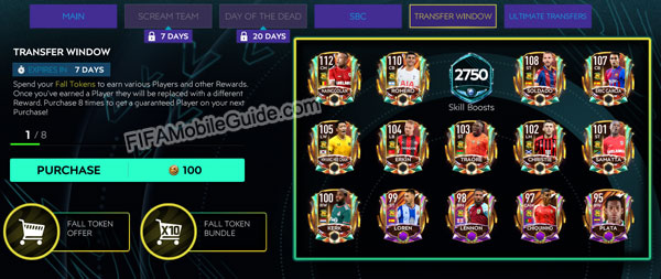 FIFA Mobile 21 Fall Festival Transfer Window