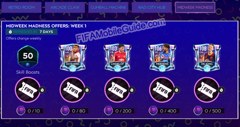 FIFA Mobile 21 Ultimate Memories: Retro Stars Midweek Madness Offers