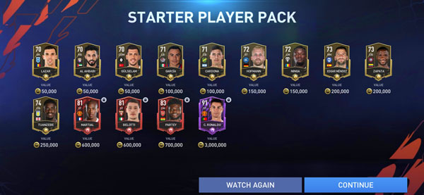 FIFA Mobile 22 Beta Starter Players Pack