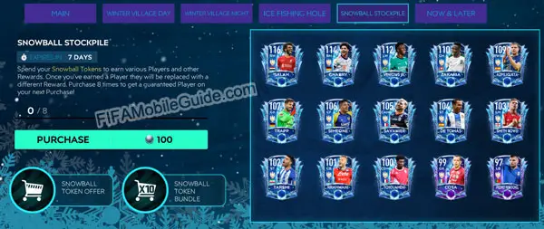 FIFA Mobile 21 Preseason Freeze Snowball Stockpile