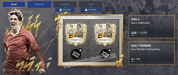 FIFA Mobile 22 Icon Journeys Main Menu: Prime Icon Fernando Torres