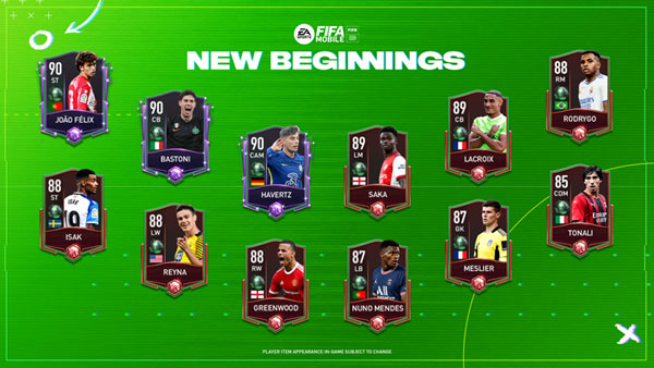 FIFA Mobile 22 New Beginnings Featured Players