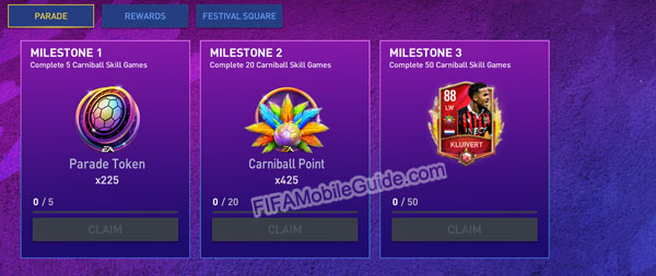 FIFA Mobile 22 Carniball Milestones in Parade Chapter