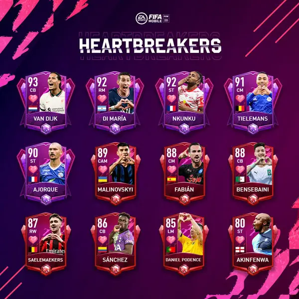 FIFA Mobile 22: Heartbreakers Players