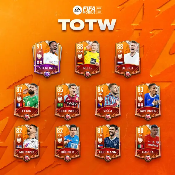 FIFA Mobile 22 Team of the Week (TOTW) 4 Starter Players