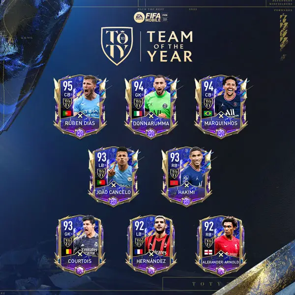 FIFA Mobile 22 TOTY Defenders