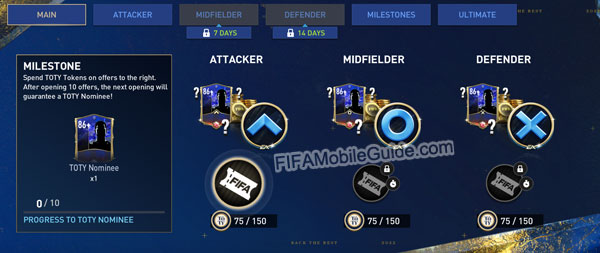 FIFA Mobile 22 TOTY Rewards in the Main Path