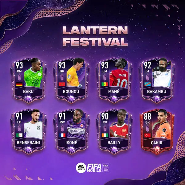 FIFA Mobile 22 Lantern Festival Players