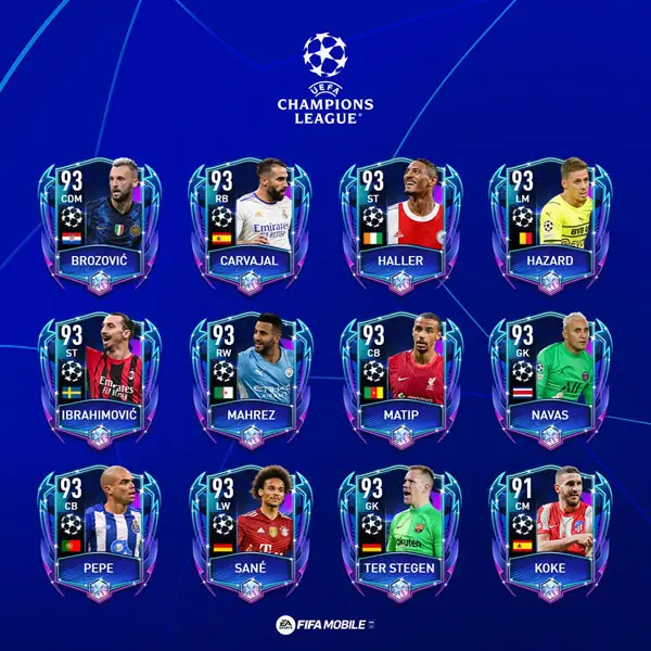 FIFA Mobile 22 UCL Group Stage Players
