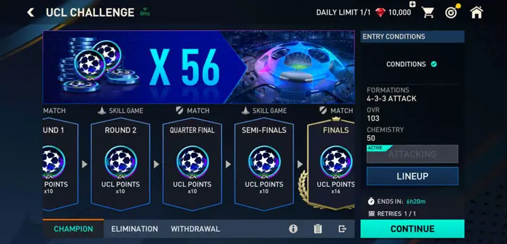 FIFA Mobile 23 UCL Challenge Mode
