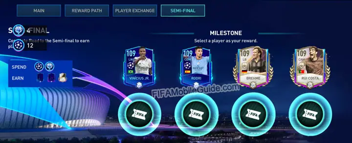 FIFA Mobile 23 UCL Semi-Final Milestones