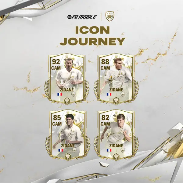 EA FC Mobile 24 Icon Journeys Zidane Versions