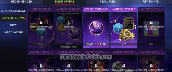 FIFA Mobile 22 Lantern Festival Store Offers