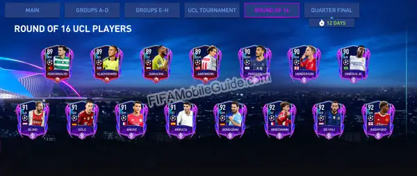 FIFA Mobile 22: UEFA Champions League (UCL) R16 Players Rewards