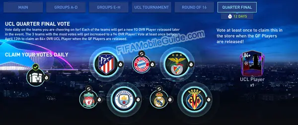 FIFA Mobile 22: UEFA Champions League (UCL) R16 Votes