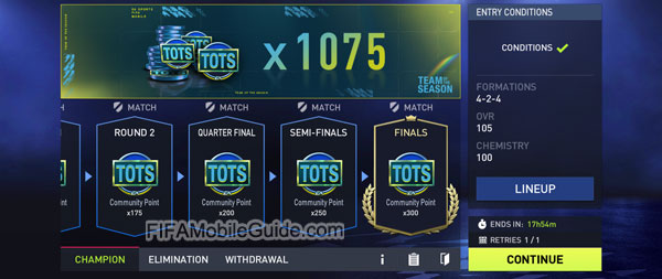 FIFA Mobile 22 TOTS Challenge Mode