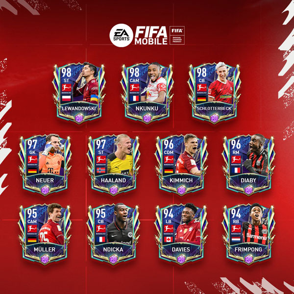 FIFA Mobile 22 Bundesliga TOTS Players 