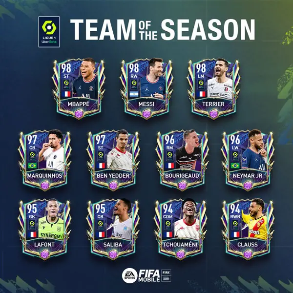 FIFA Mobile 22 Ligue 1 TOTS Players 