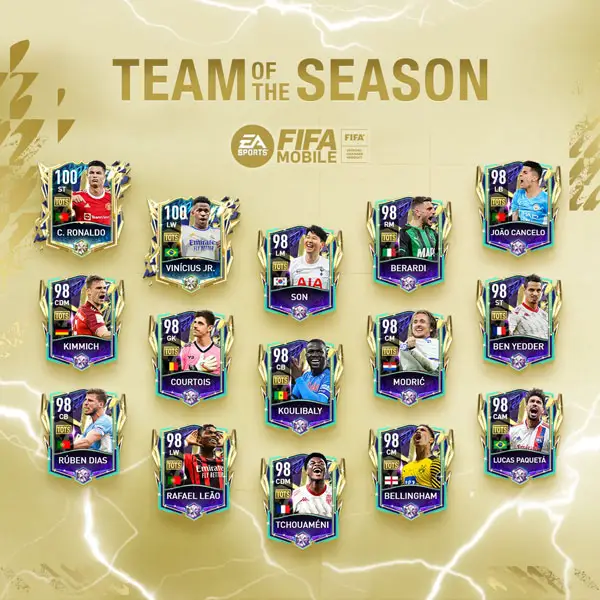 FIFA Mobile 22 UTOTS Reserve Players 