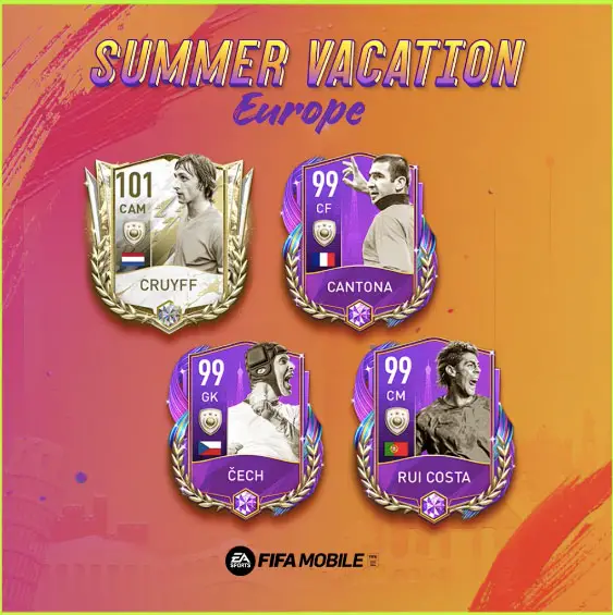 FIFA Mobile 22 Summer Vacation: Europe Prime Icons and Event Icons