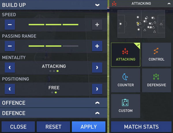 FIFA Mobile: Manager Mode Options: Build Up